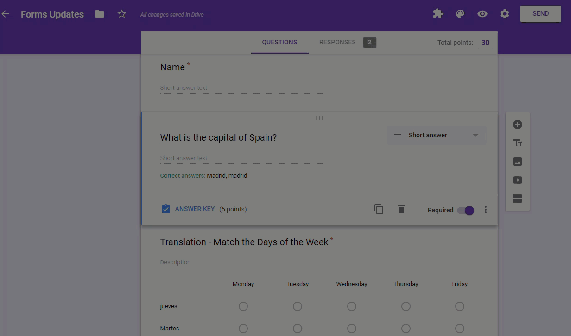 feedback to question